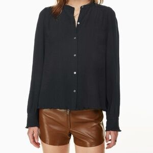 Aritzia Wilfred Darling Blouse Black S